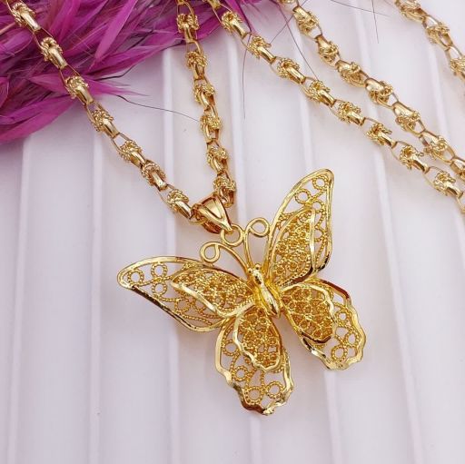 پلاک پروانه بدون زنجیر طرح طلا کد 1622 - خرید آنلاین از گالری آداس